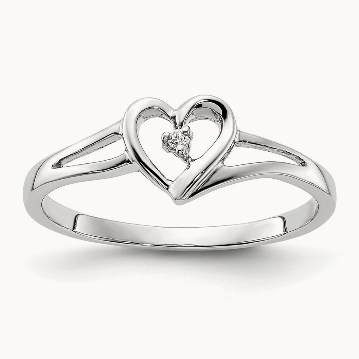 First Promise Heart Complete Diamond Promise/Engagement Ring, 14K White