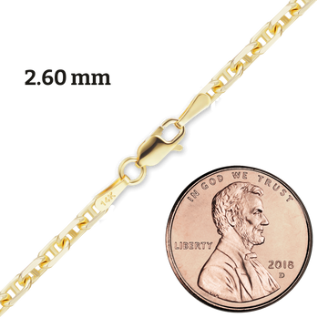 Anker-Seemann-Kabelkette aus 14 Karat Gelbgold
