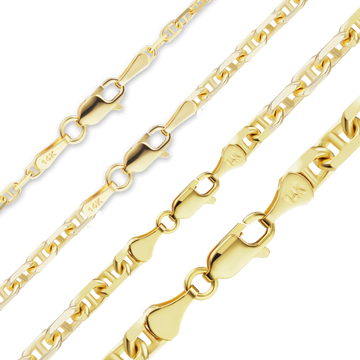Anchor Mariner Cable Bracelet in 14K yellow gold
