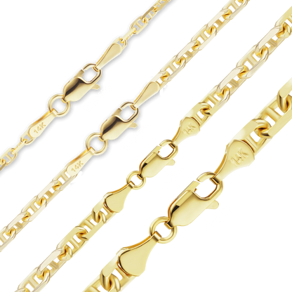 Anchor Mariner Cable Bracelet in 14K yellow gold