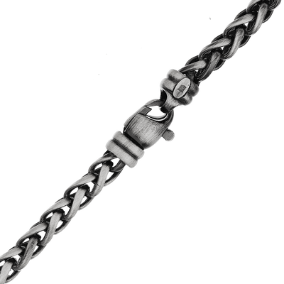 Wheat Bracelet, Black Ruthenium in sterling silver