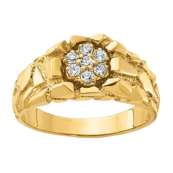 Natural Diamond Nugget Cluster Ring - 1/4 CTW
