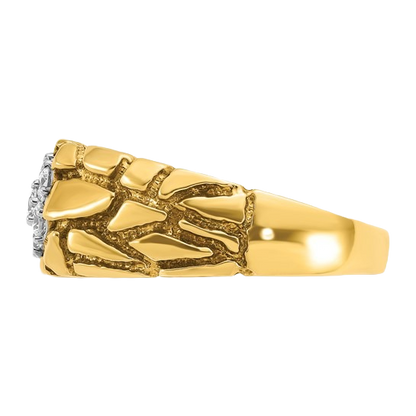 Two-Tone Natural Diamond Cluster Nugget Ring - 1/2 CTW