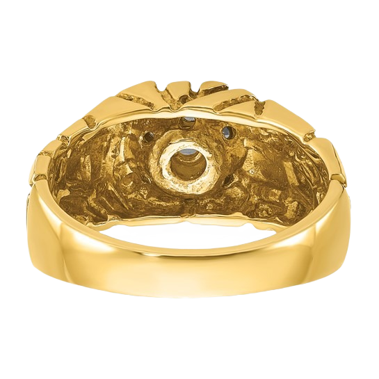 Two-Tone Natural Diamond Cluster Nugget Ring - 1/2 CTW