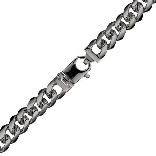 Curb Necklace, Black Ruthenium in sterling silver
