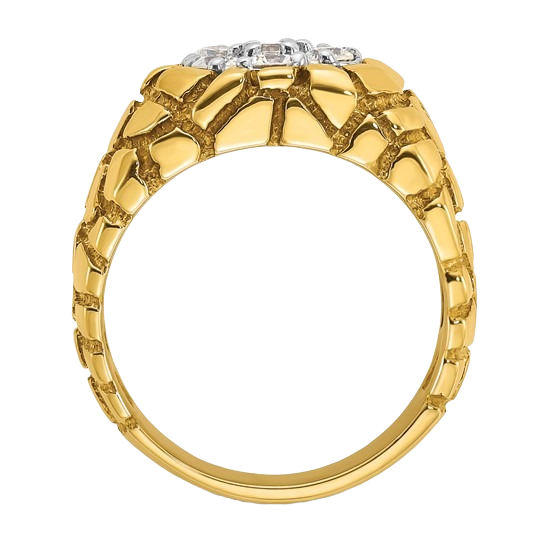 Natural Diamond Cluster Gold Nugget Ring, 1.00 ct tw