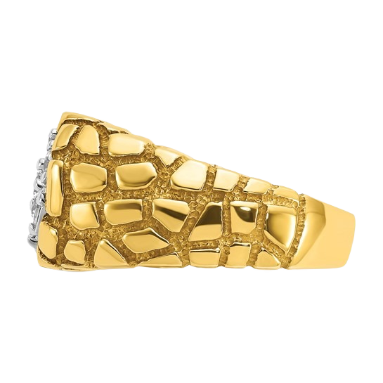 Natural Diamond Cluster Gold Nugget Ring, 1.00 ct tw