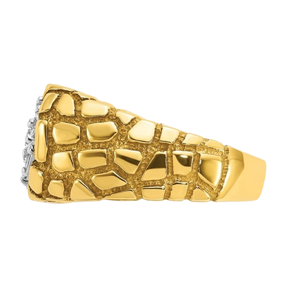 Natural Diamond Cluster Gold Nugget Ring, 1.00 ct tw
