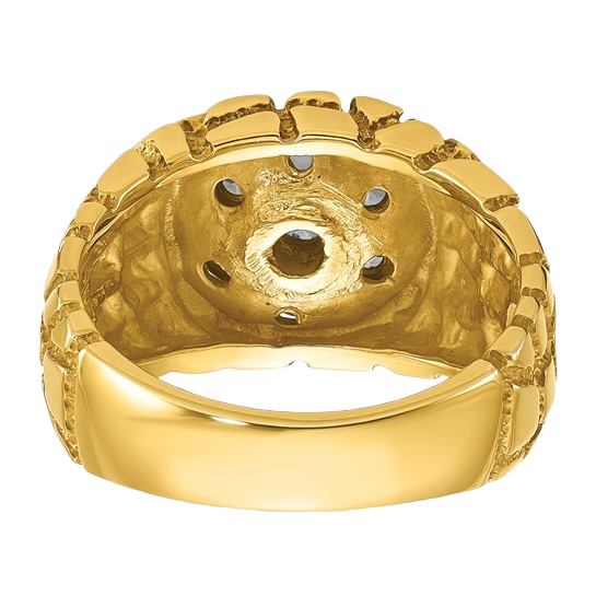 Natural Diamond Cluster Gold Nugget Ring, 1.00 ct tw