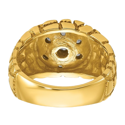 Natural Diamond Cluster Gold Nugget Ring, 1.00 ct tw