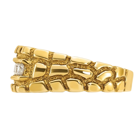 14K Gold Natural Diamond Nugget Ring - 1/3 CTW