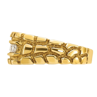 14K Gold Natural Diamond Nugget Ring - 1/3 CTW