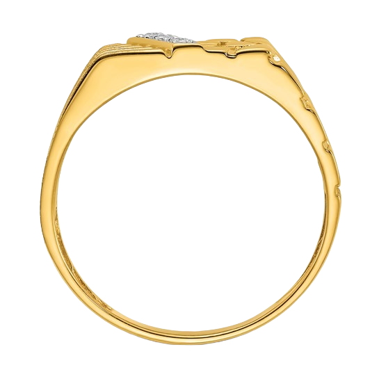 Nugget Ring with Lab-Grown Diamonds in 14K yellow gold