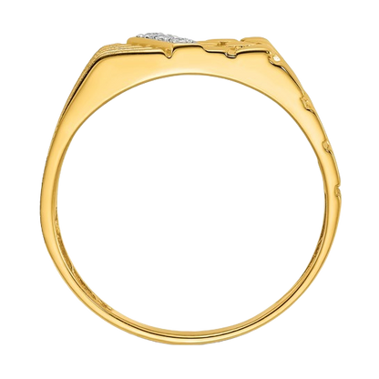 Nugget Ring with Lab-Grown Diamonds in 14K yellow gold
