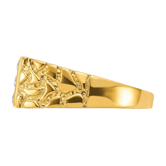 Nugget Ring with Lab-Grown Diamonds in 14K yellow gold