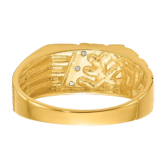 Nugget Ring with Lab-Grown Diamonds in 14K yellow gold