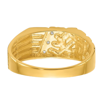 Nugget Ring with Lab-Grown Diamonds in 14K yellow gold