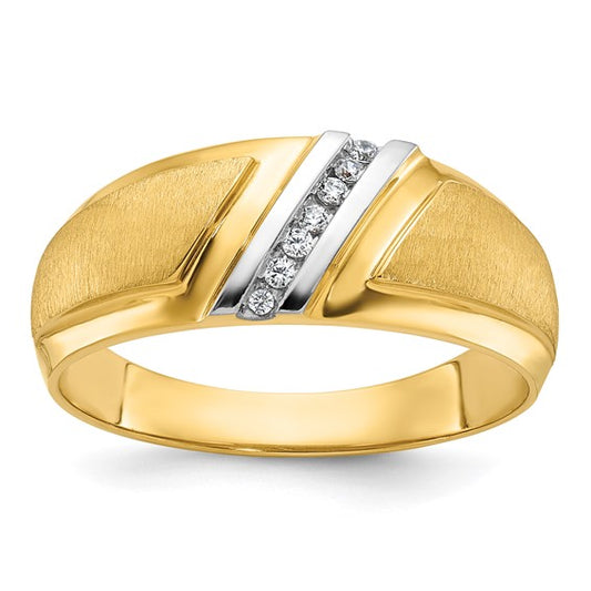 Men's 1/20 CTW Natural Diamond Satin Ring in 10K yellow gold
