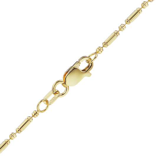 Alternating Bead Anklet in 14K yellow gold