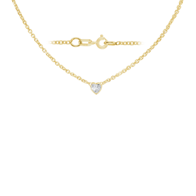Gemstone Heart Bezel in Necklace