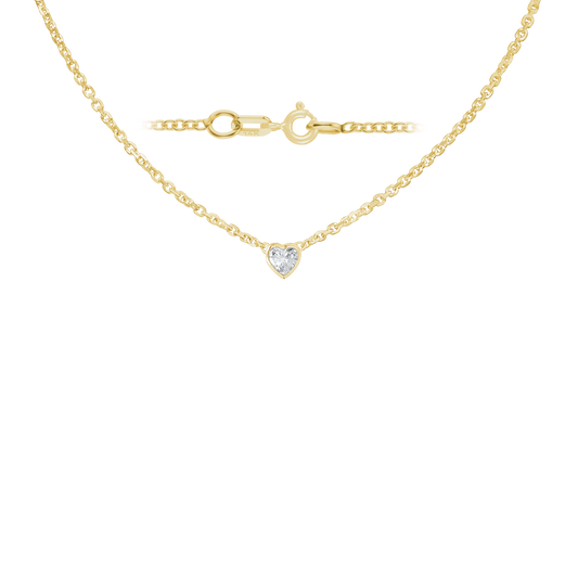 Gemstone Heart Bezel in Necklace