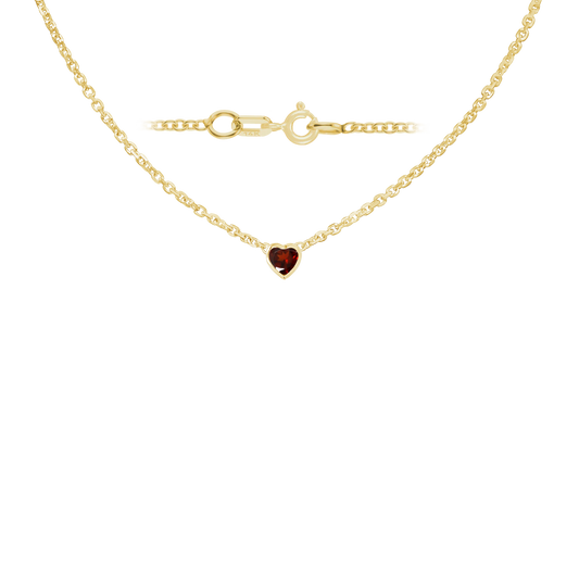 Gemstone Heart Bezel in Necklace