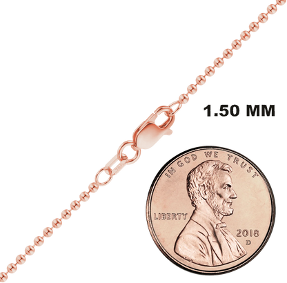 Round Bead Bracelet in 14K rose Gold