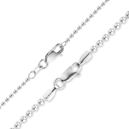 Round Bead Bracelet in 14K White Gold