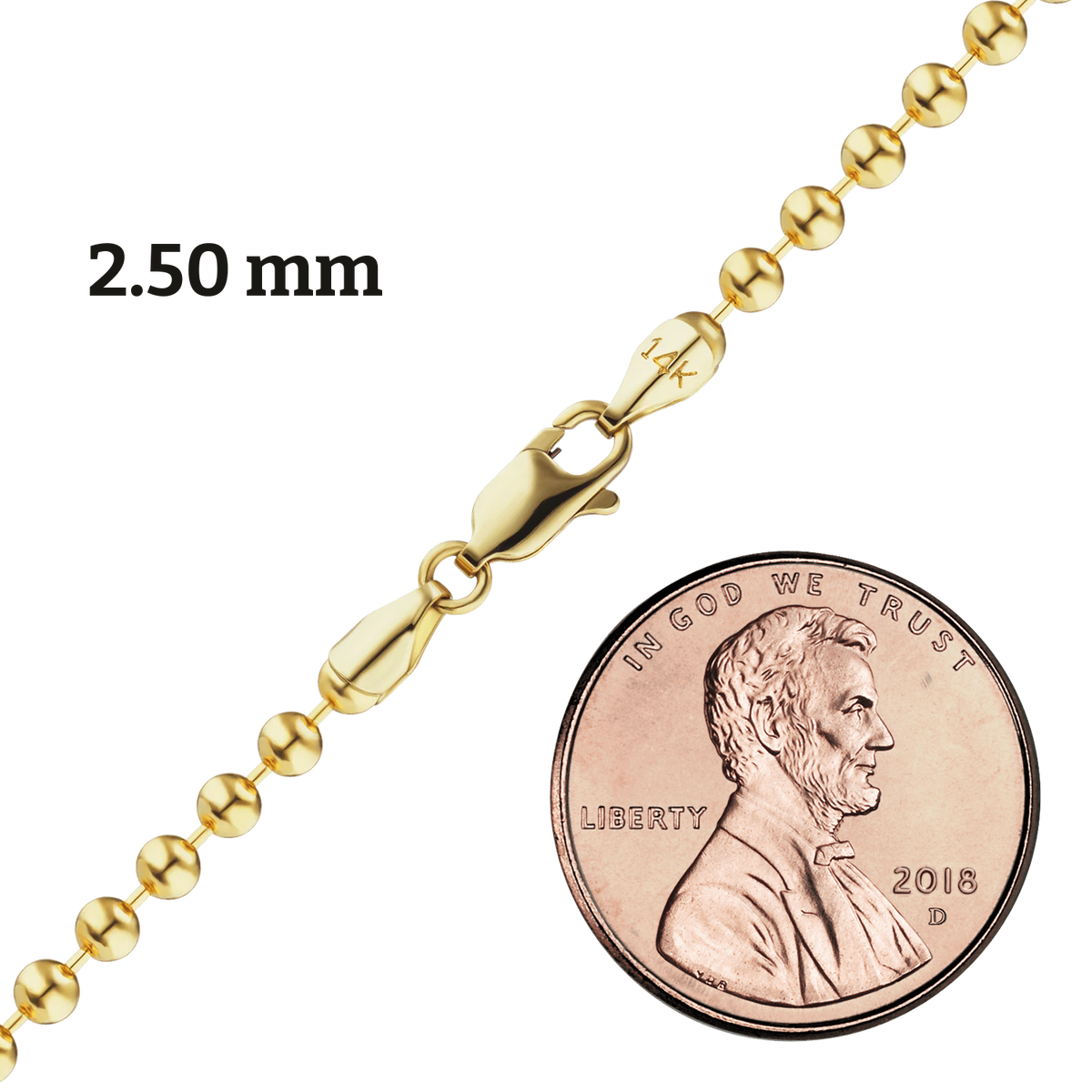 Rundes Perlenarmband aus 14-karätigem Gelbgold