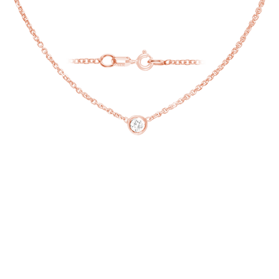 Gemstone Round Bezel Charm in Cable Necklace