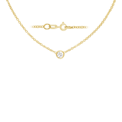 Gemstone Round Bezel Charm Necklace