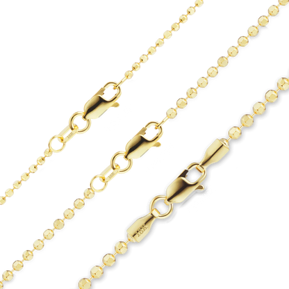 Diamond Cut Round Bead Bracelet in 18K Yellow Gold