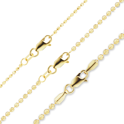 Diamond Cut Round Bead Bracelet in 14K Yellow Gold