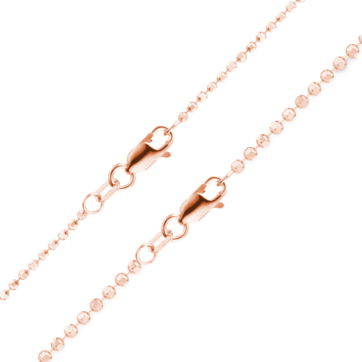 Diamond Cut Round Bead Bracelet in 14K rose Gold
