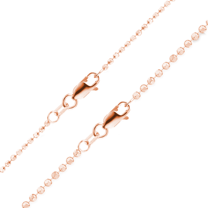 Diamond Cut Round Bead Bracelet in 14K rose Gold