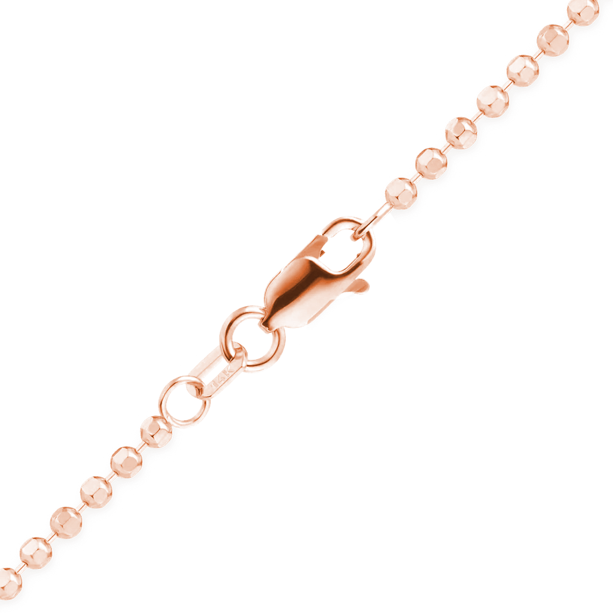 Diamond Cut Round Bead Bracelet in 14K rose Gold