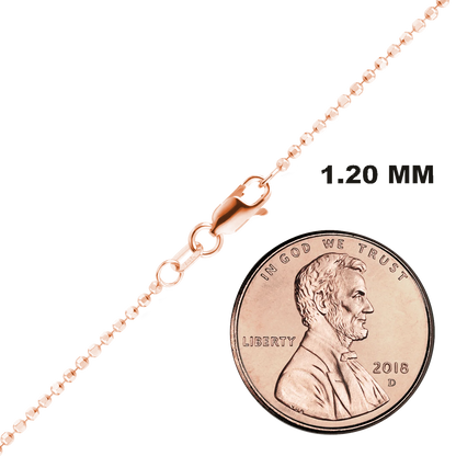 Diamond Cut Round Bead Bracelet in 14K rose Gold