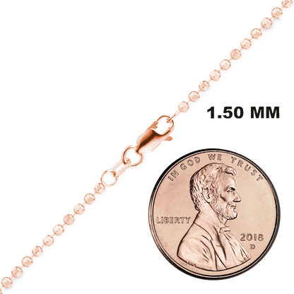Diamond Cut Round Bead Bracelet in 14K Rose Gold
