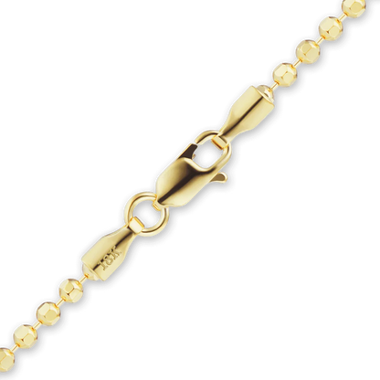 Diamond Cut Round Bead Bracelet in 18K Yellow Gold