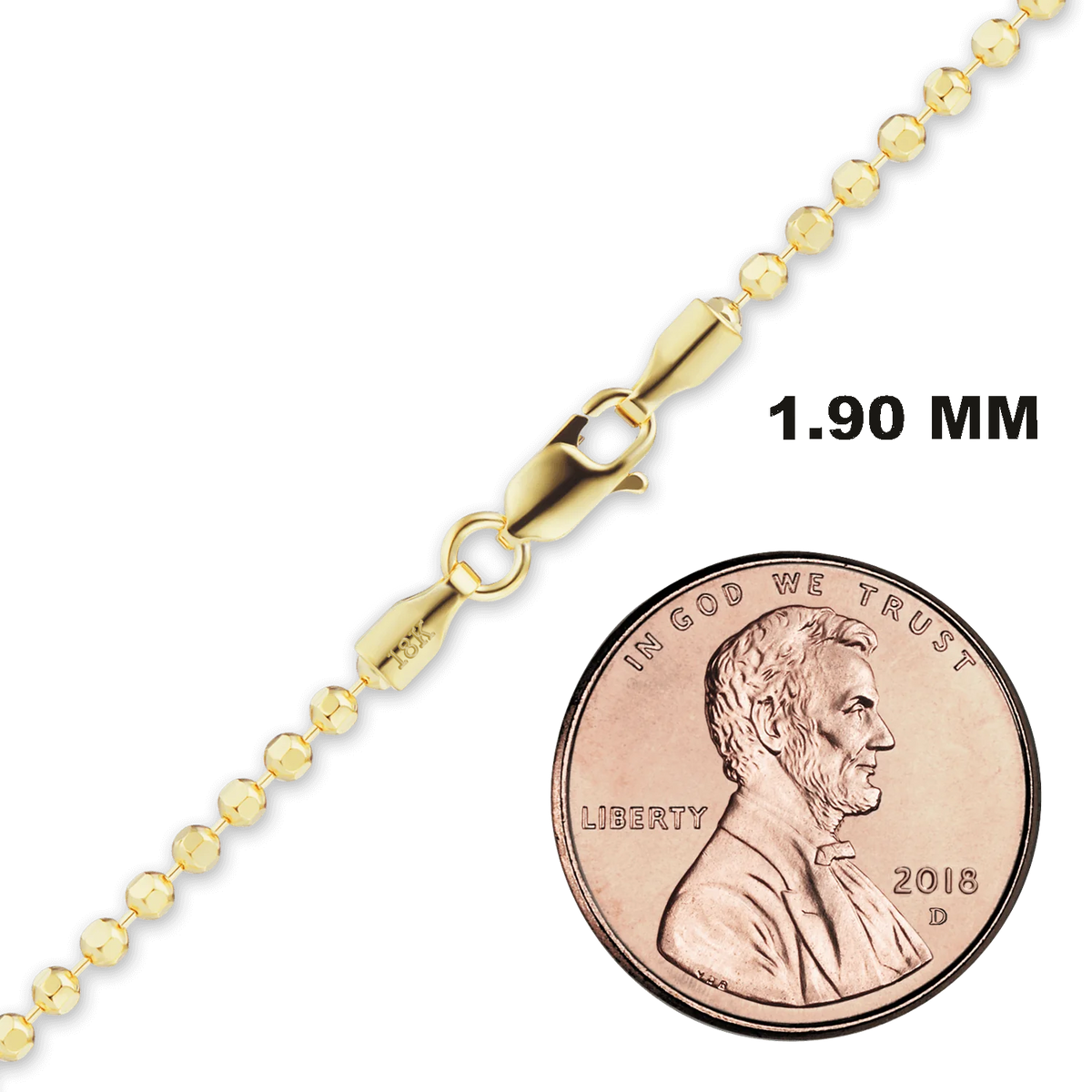 Diamond Cut Round Bead Bracelet in 18K Yellow Gold