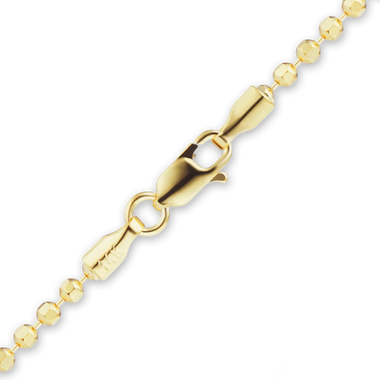 Diamond Cut Round Bead Bracelet in 14K Yellow Gold