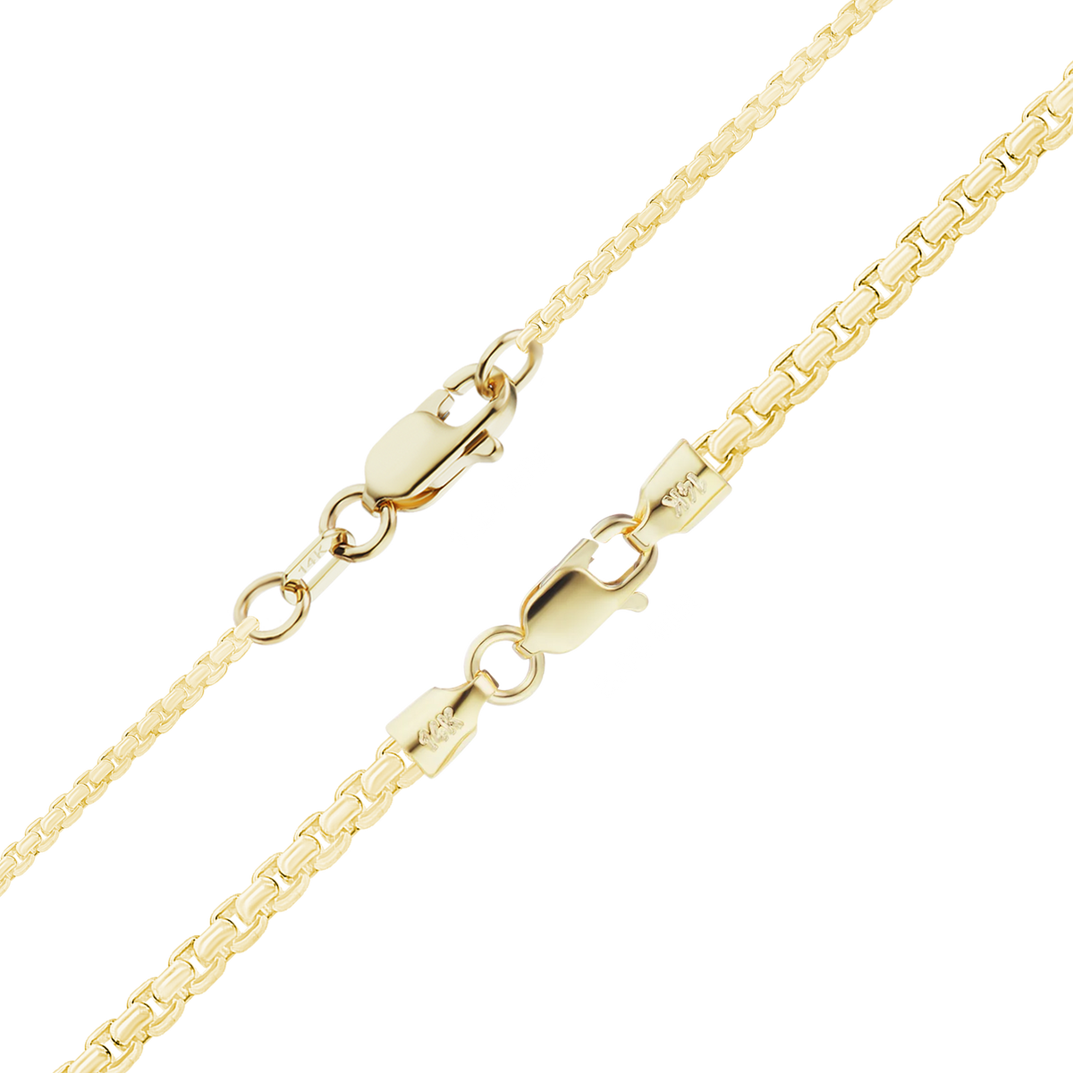 Round Box Bracelet in 14K yellow gold