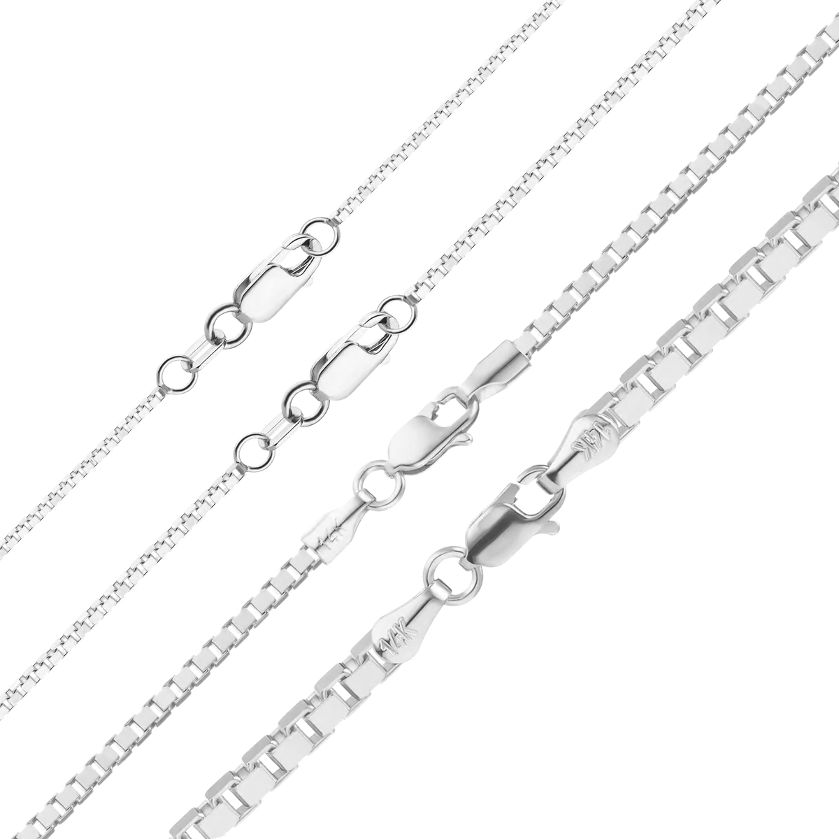 Venetian Box Bracelet in 14K White Gold
