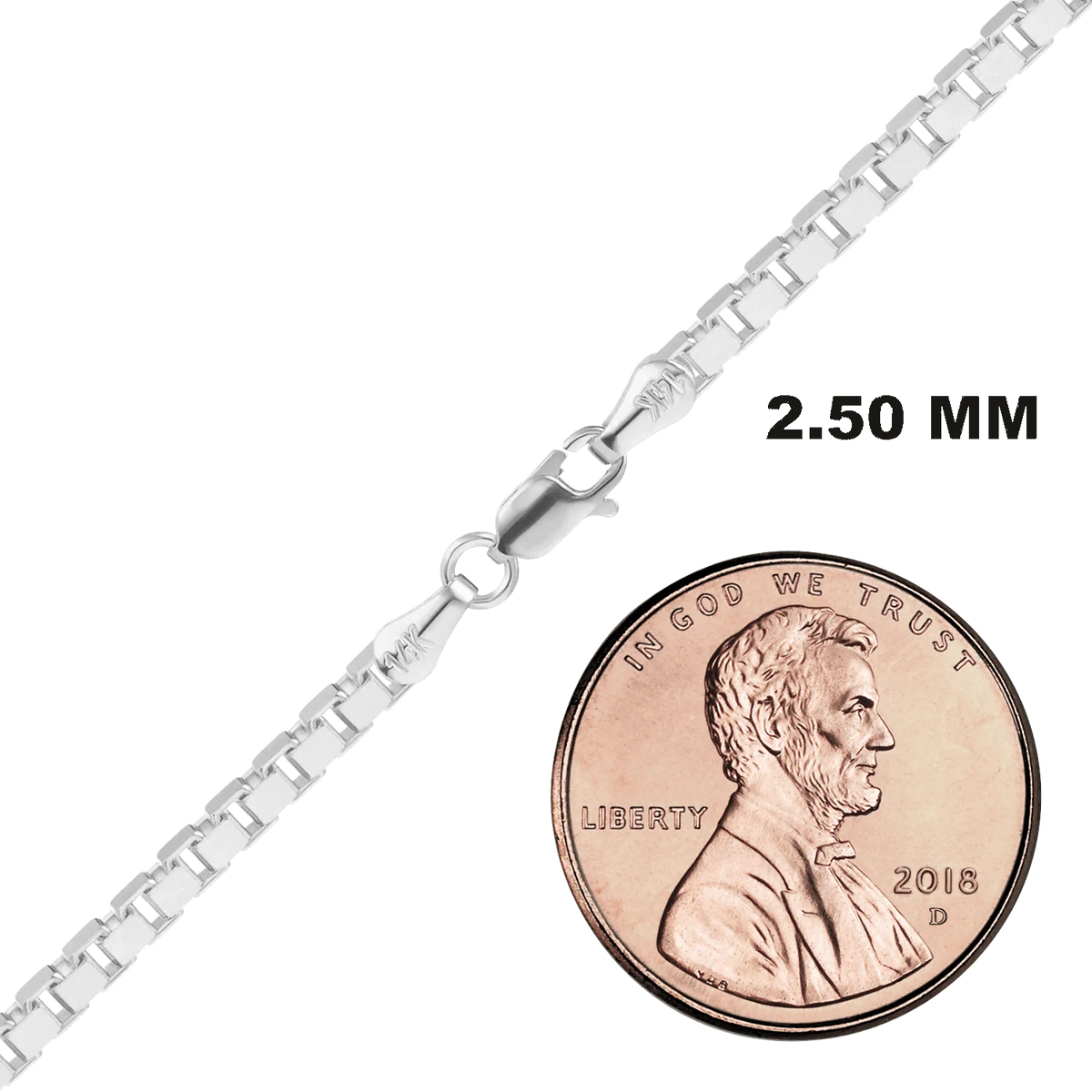 Venetian Box Necklace 14K White Gold