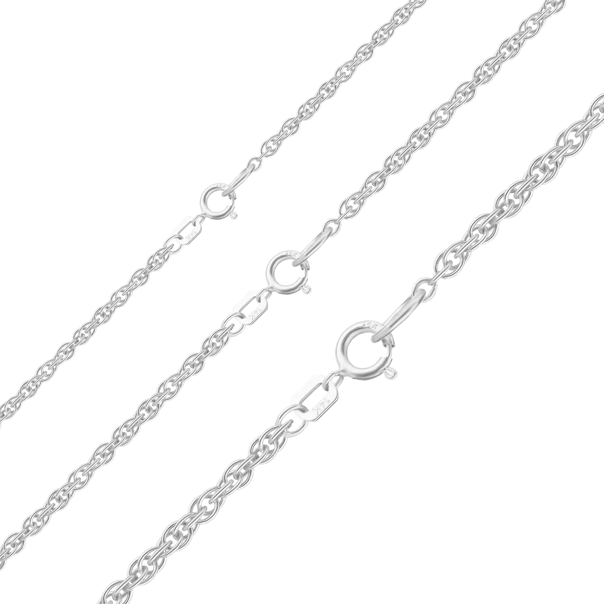 Classic Machine Rope Bracelet in 14K White Gold