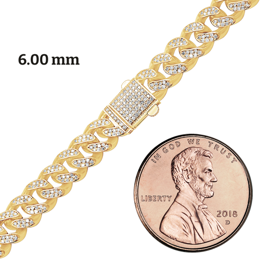 Handmade Cuban Curb Necklace with Diamonds