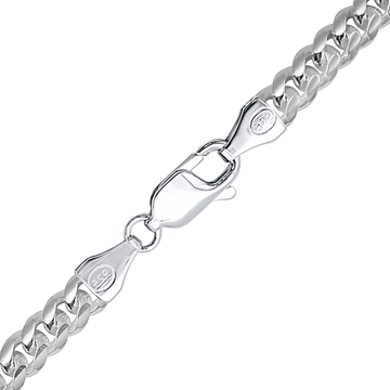 Round Curb Necklace in sterling silver