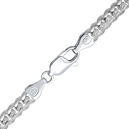 Round Curb Necklace in sterling silver