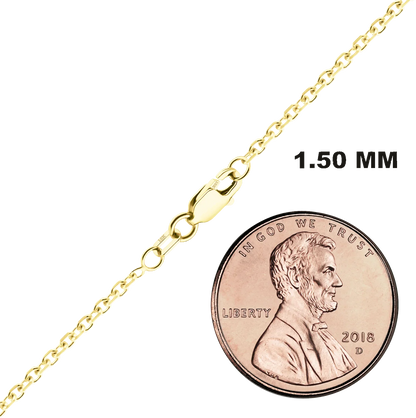 Diamond Cut Round Cable Bracelet in 18K Yellow Gold