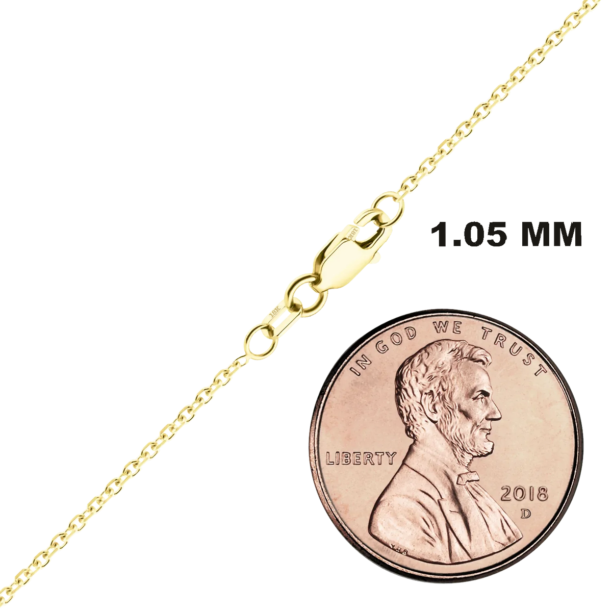 Diamond Cut Round Cable Bracelet in 18K Yellow Gold